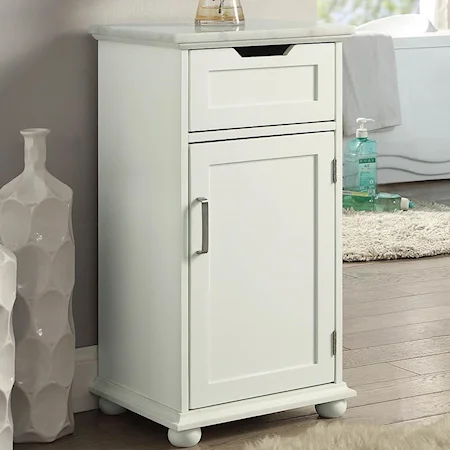 Small 1 Door Accent Cabinet with Marble  Top