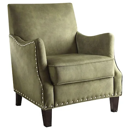 Traditional Upholstered Accent Chair with Nailhead Trim