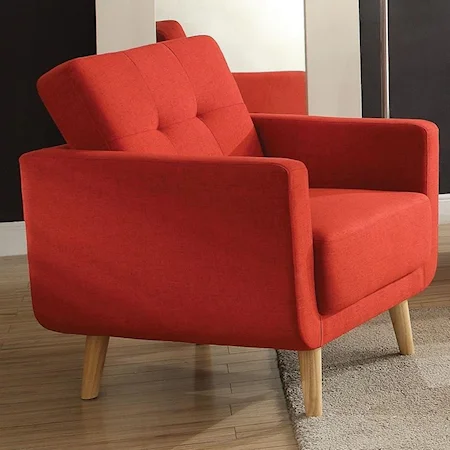 Mid-Century Modern Chair with Tufted Back