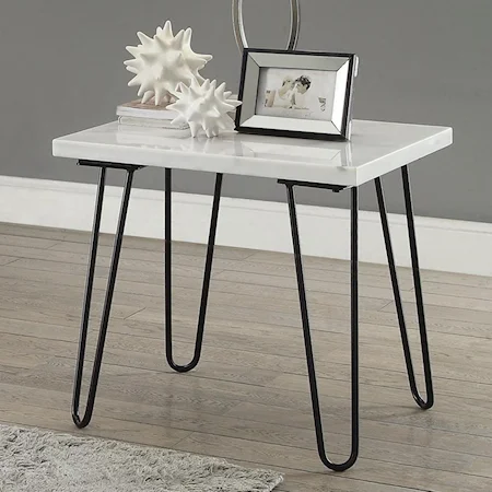 Contemporary Marble-Top End Table