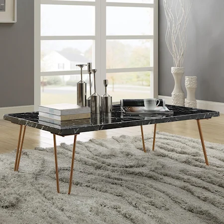 Contemporary Marble-Top Coffee Table