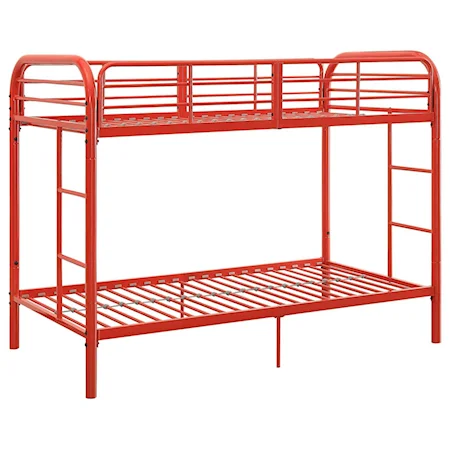 Kid's Twin Over Twin Metal Bunk Bed with 2 Ladders