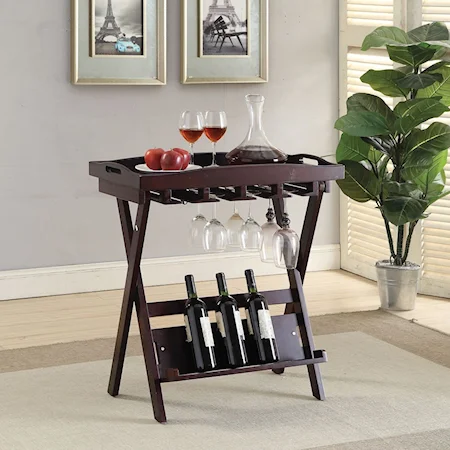Contemporary Bar Folding Table with Removable Tray Top