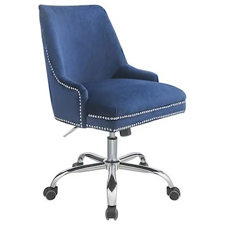 Transitional Office Side Chair with Nailhead Trim