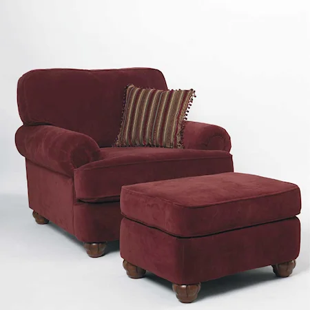 Upholstered Chair and Ottoman