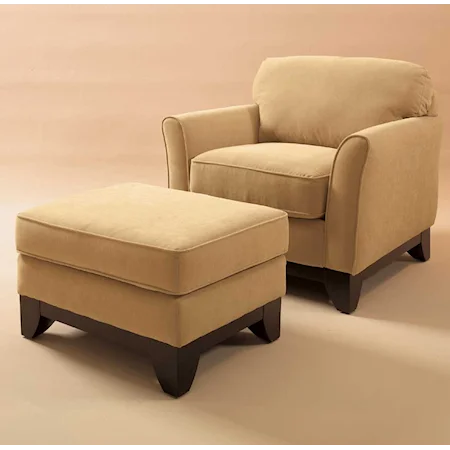 Upholstered Chair and Ottoman