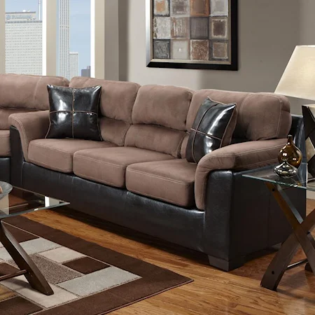 Fabric/Faux Leather Sofa