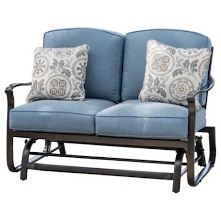 Transitional Outdoor Gliding Love Seat