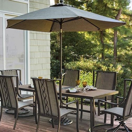 aluminum patio umbrella pole Amalfi Fabric with Piping / Aluminum Patio Umbrella with Base Sets