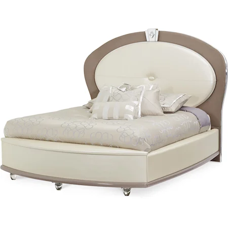 King Upholstered Bed with Storage Footboard