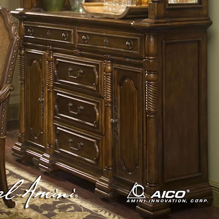 Dining Sideboard with Inset Marble Top