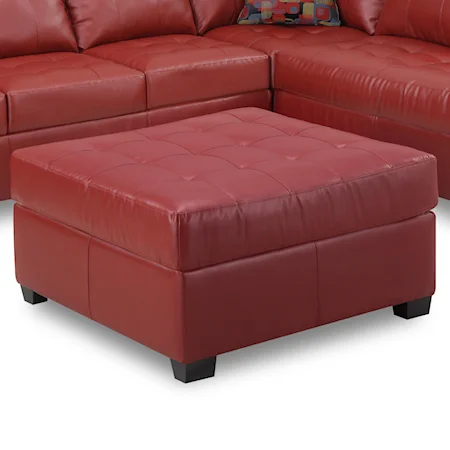 Bonded Leather Cocktail Ottoman