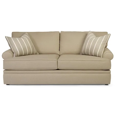 Casual Styled Sofa with Rolled Arms