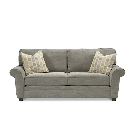 Casual Two Cushion Sofa With Accent Pillows