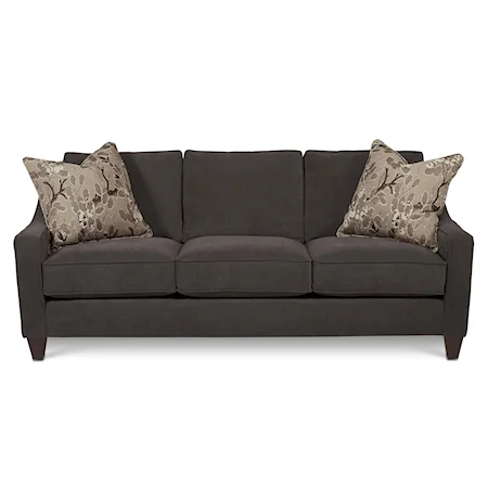 Casual Three Cushion Sofa With Accent Pillows