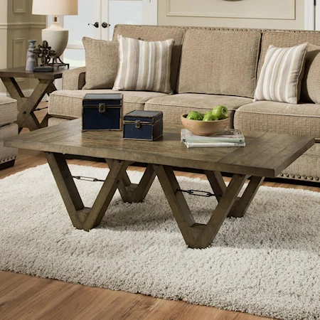 Coffee Table with Metal Accents