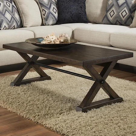 Coffee Table in Distressed Walnut Finish