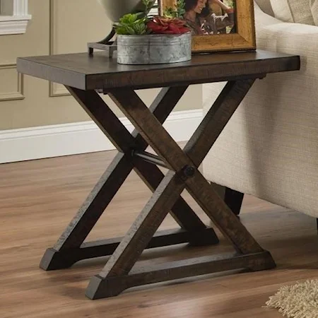 End Table in Distressed Walnut Finish