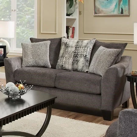 Casual Loveseat with 3 Pillows