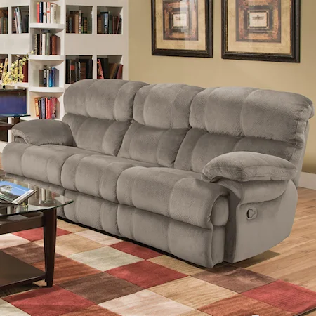 Casual Power Reclining Sofa with Pillow Top Arms