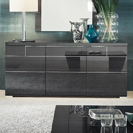 Contemporary Dining Buffet with Pull Out Shelf