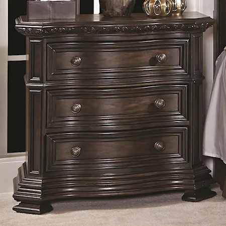 3-Drawer Nightstand with Electric Outlet