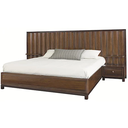 King Wall Bed with Attached Nightstand