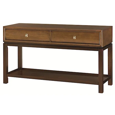 Two Drawer Sofa Table with Open Bottom Shelf
