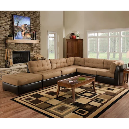 Tufted Sofa Sectional with Ottoman