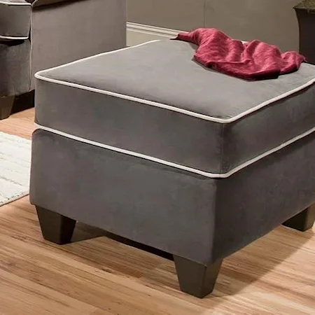 Casual Ottoman with Contrast Welt Trim