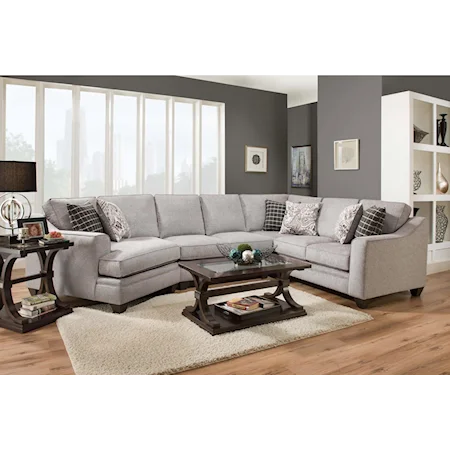 Transitional 3-Piece Sectional with Left-Facing Cuddler