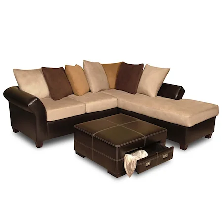 2 Piece Sectional with Two-Tone Look