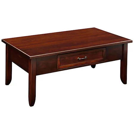 Coffee Table w/ 1 Drawer in Cherry Wood