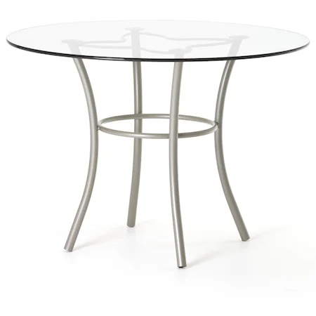 Customizable Lotus Table with Round Glass Top and Splayed Legs