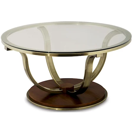 Metal Cocktail Table w/ Glass Top