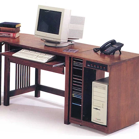 Computer Desk with Tower Cart