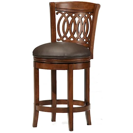 24" Swivel Stool with Bonded Leather Seat