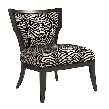 Gigi Accent Chair in Cut Velvet Zebra Fabric