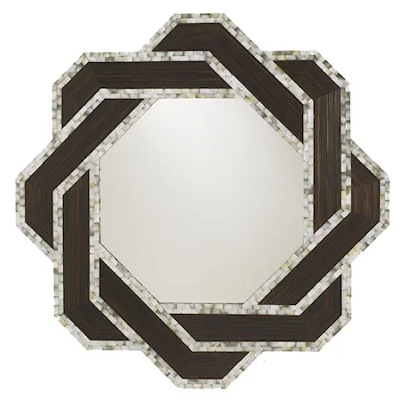 Corona Mirror with Marquetry Framed Shell Inlay