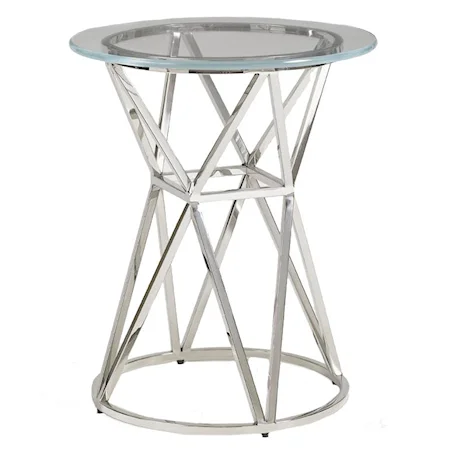 Apex Accent Table with Hourglass Shaped Base
