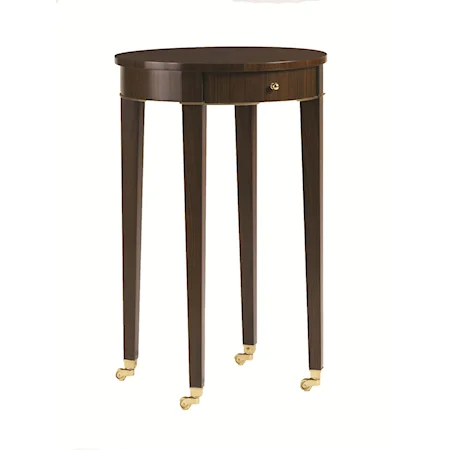 Classique Accent Table with Radial Matched Rosewood Veneers and Brass Hardware