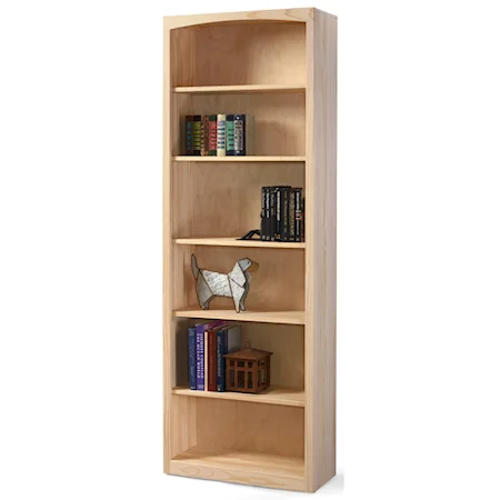 Solid Pine Bookcase with 5 Open Shelves