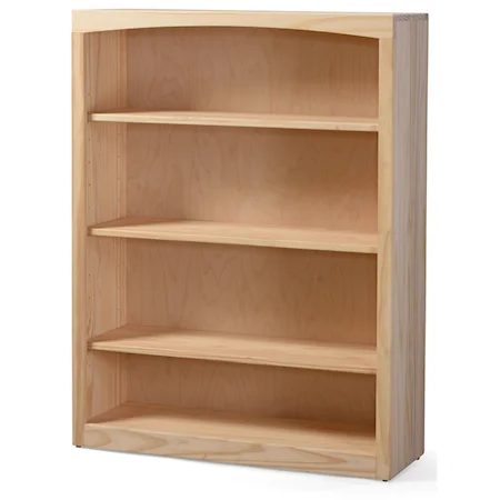 Solid Pine Bookcase with 3 Open Shelves