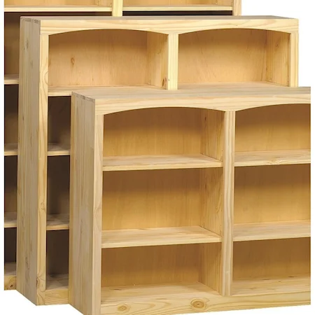 Solid Pine Bookcase with 6 Open Shelves