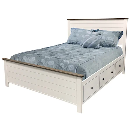 Queen 2-Tone Storage Bed with 6 Drawers