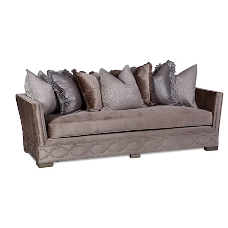 Tuxedo Sofa with Loose Back Pillows and Bench Seat Cushion