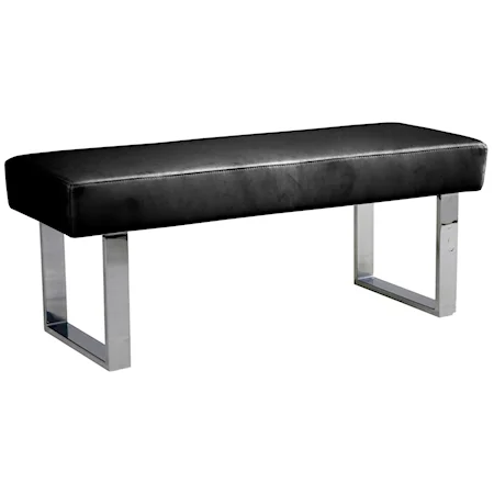 Contemporary Dining Bench with Vinyl Upholstery
