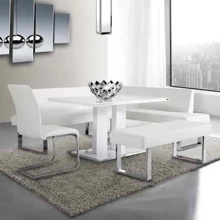 4-Piece Dining Set with Benches
