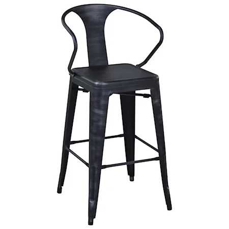 30" Barstool in Industrial Grey Steel Finish