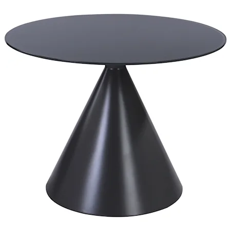 Contemporary Dining Table in Grey Matte Finish with Grey Glass Top